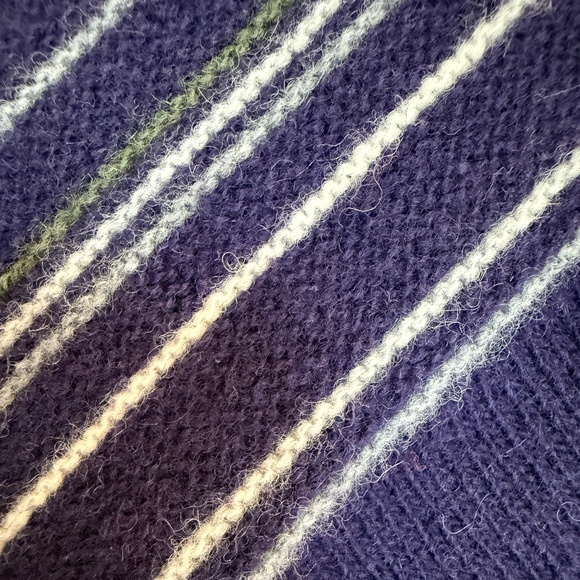 Banana Republic Extra Fine Merino Wool Scarf – Navy with Stripes - Picture 10 of 13